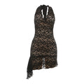 Autumn Winter Women Sexy Backless Deep V Plunge neck Slim Fit Lace Sheath Dress Bella Mia