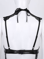 Sexy Leather Backless Lace Buckle Bobo Jumpsuit Sexy Suit Bella Mia