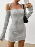 Women Clothing Adult Lady like Woman Lightly Mature Strap Sling Dress Autumn Winter Boat Collar Elegant Slim Fit Bella Mia