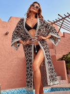 Summer Thin Lace Cardigan Sexy Mesh Beach Cover up Bikini Cover up Skirt Long Bella Mia