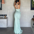 Autumn Sexy off Shoulder Halter Butterfly Decoration Slim Fit Holiday Dress Women Bella Mia