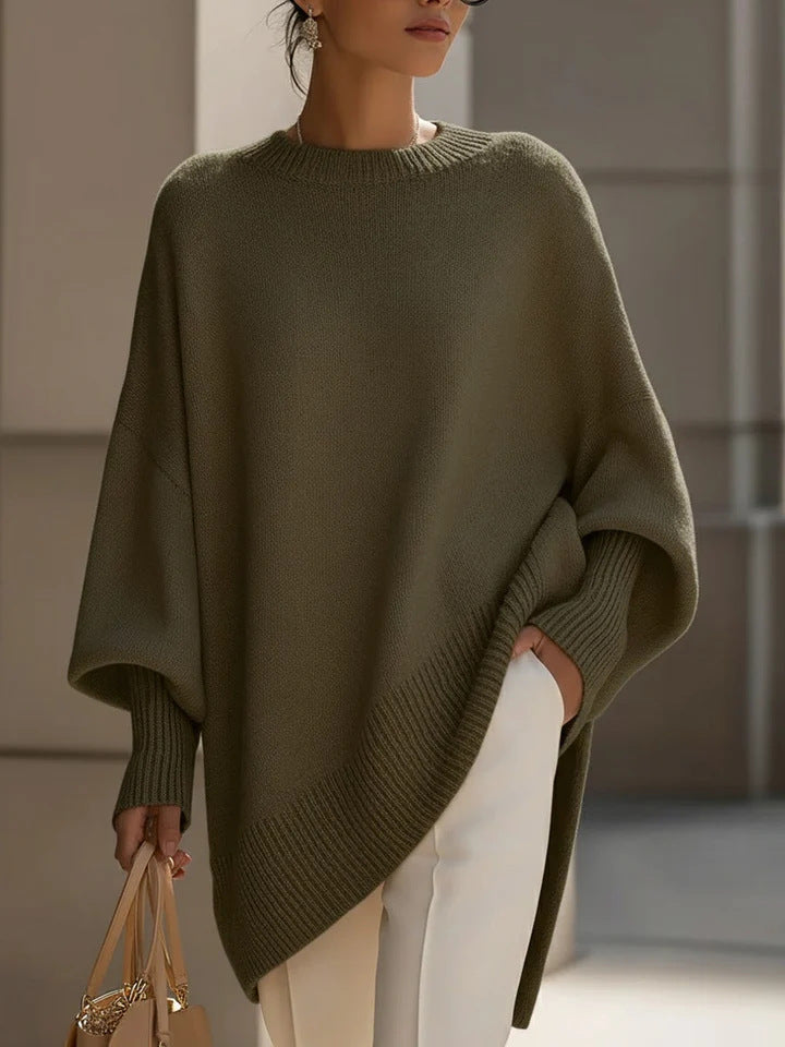 Autumn Winter round Neck Pullover Sweater Women Loose Lazy Solid Color Women Sweater Bella Mia