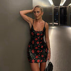 Autumn Winter Sexy Backless Slim Fit Printed Sequin Slip Dress Sexy Hip Bella Mia