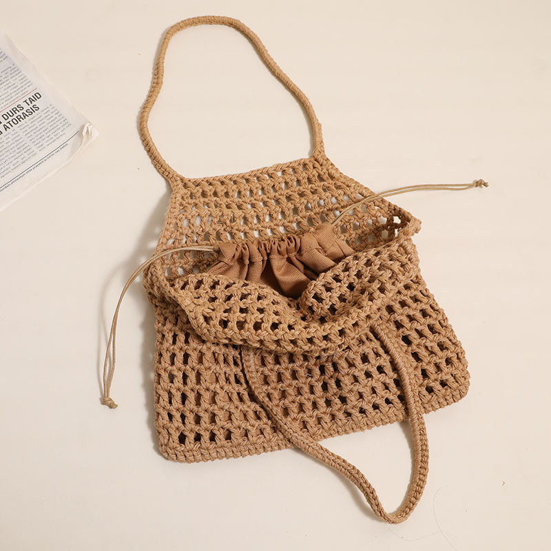 Hollow Out Cutout Portable Cotton Woven Bag Casual Straw Bag Holiday Beach Bag All Match Women Bag Bella Mia