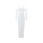 Women Clothing Sexy Spaghetti Straps Corset Slim Mesh Stitching Independent Sleeve Dress Bella Mia