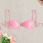Lace up Sexy Bikini Special Fabric Bikini Swimsuit Women Solid Color Bikini Bella Mia