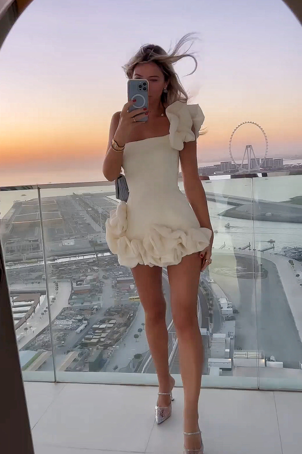 Summer Women Clothing Dress Ruffled Bud Waist Dress One Shoulder Tube Top Hip Dress Bella Mia