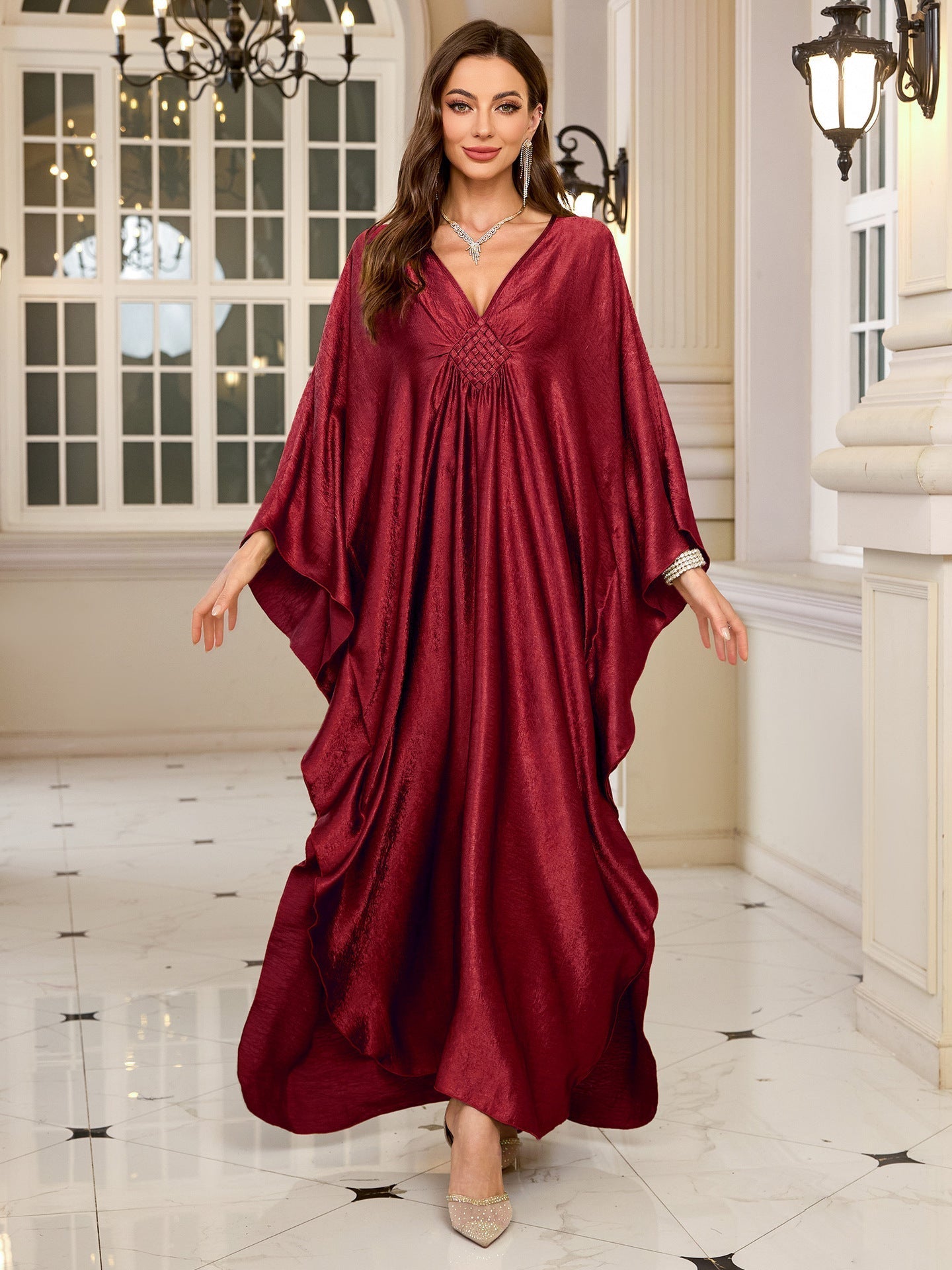 Polyester Gold Faux Loose plus Size Robe Beach Jacket Maxi Dress Bikini Cover up Blouse Bella Mia