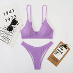 Split Wave Pattern Women Bikini Mesh Women Printed Brazilian Sexy Swimsuit Bella Mia