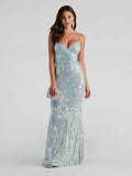 Sexy V neck Sequ Floor Length Evening Dress Elegant Graceful Cocktail Party Formal Dress Women Clothing Bella Mia