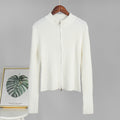 Stand up Collar Slim Fit Long Sleeved Coat Autumn Winter Double Zipper Cardigan Thermal Knitting Coat for Women Bella Mia