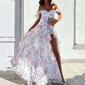Summer Sexy off Shoulder Sleeveless Split Waist Controlled Dress Bella Mia