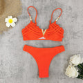 Solid Color Backless Sexy Split Swimsuit Women Bikini Woven Bella Mia