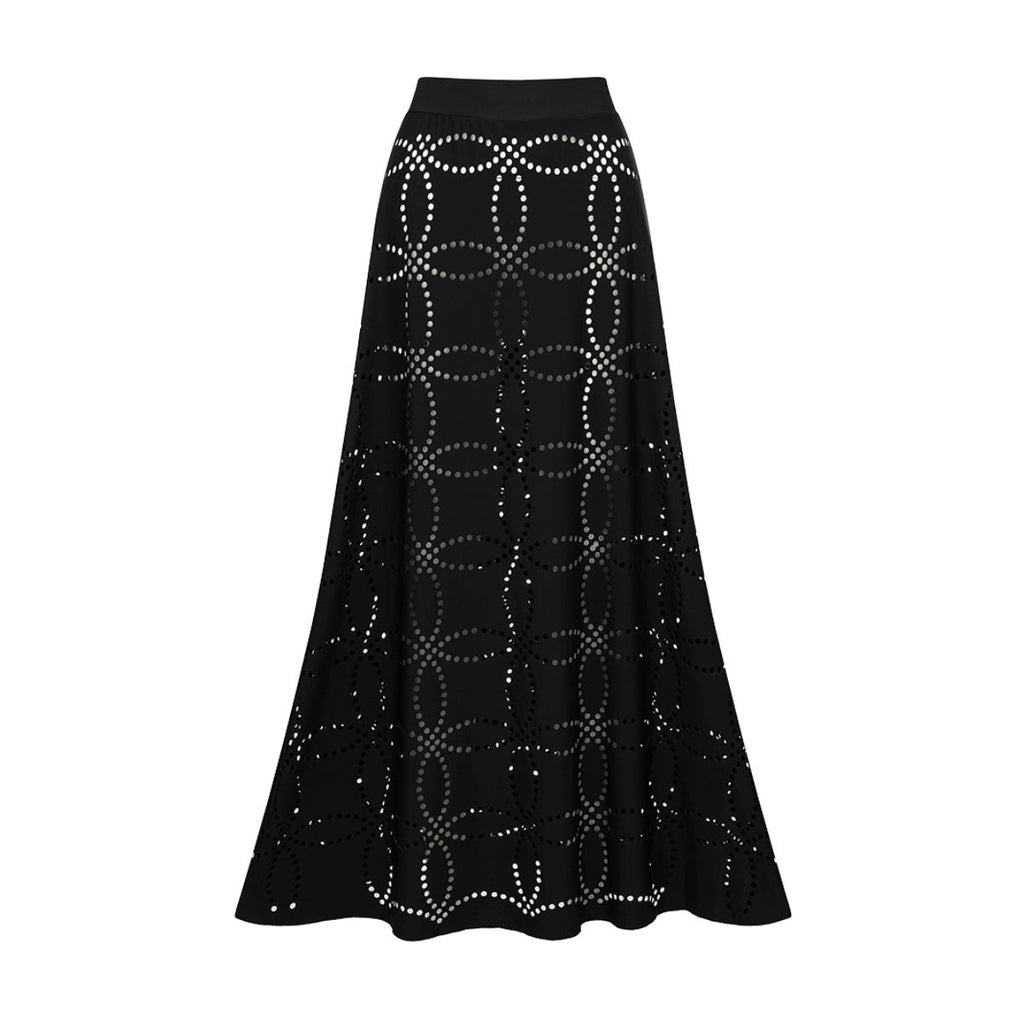 Swimsuit Black High Grade Hollow Out Cutout out Sexy Swimsuit Women Maxi Skirt