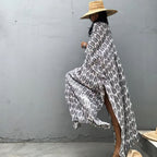 Beach Cover Up Front Back V Neck Loose Robe Seaside Vacation Skirt Bikini Sun Protection Shirt Bella Mia