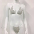 Women Clothing Rhinestone Bikini Set Carnival Sexy Lace Up Outdoor Beach Split Swimsuit Bella Mia