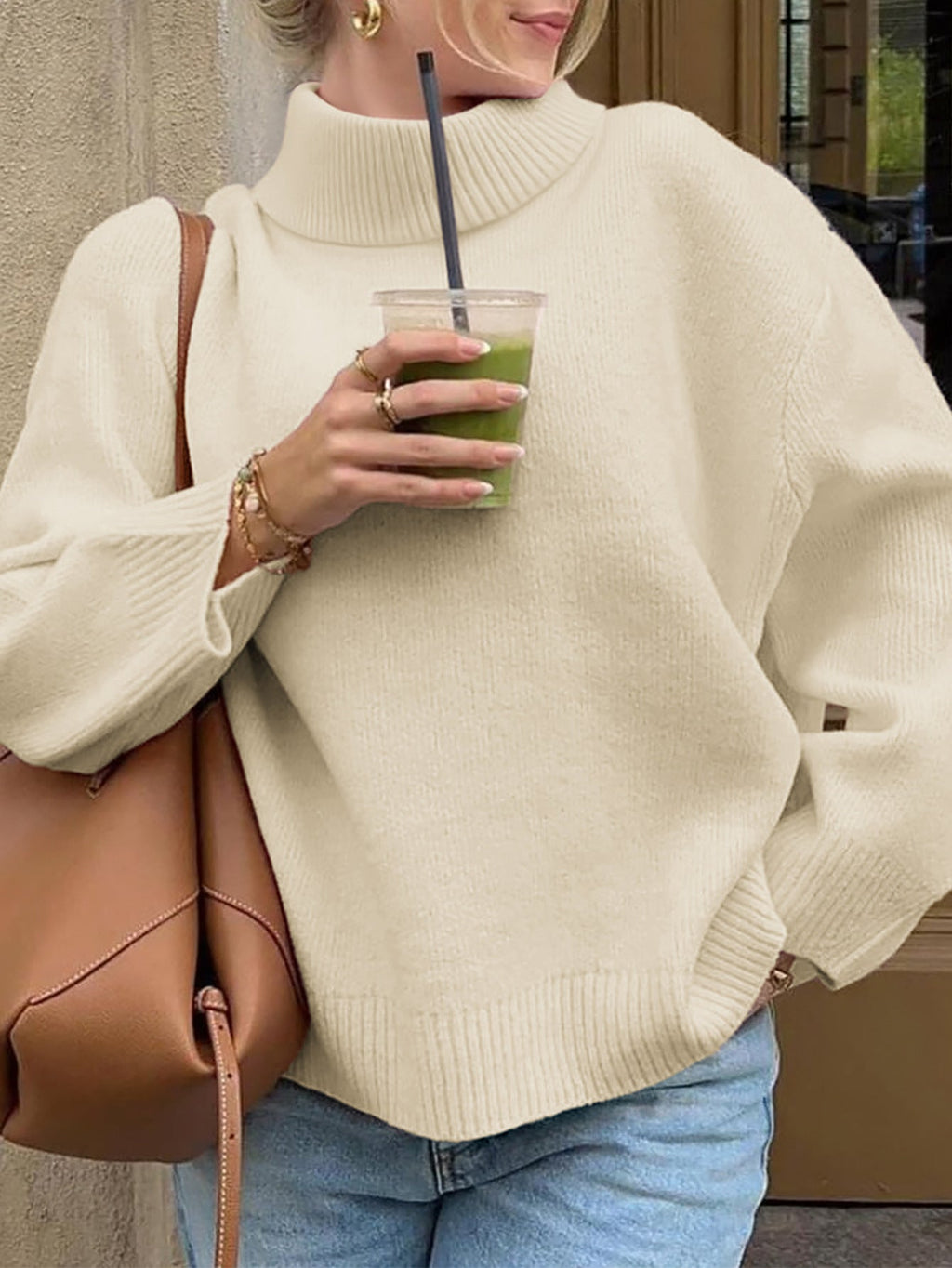 Casual Wool Solid Color Long Sleeve Sweaters Women Clothing Autumn Winter Bella Mia