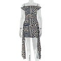 Special Women Clothing Street Leopard Print Printed Lace up Hip Dress Diagonal Collar Sleeveless Office Short Dress Bella Mia