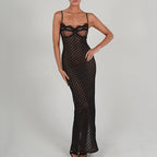 Autumn Sexy Suspender Tight Dress Lace Backless Split Polka Dot Dress Bella Mia