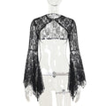Autumn Elegant Lace Batwing Sleeve Irregular Asymmetric Overhaul Waistcoat Top Women Bella Mia