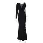 Women Clothing Autumn Winter Sexy Solid Color One Shoulder Slim Dress Bella Mia