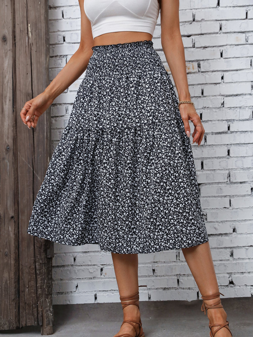 Summer Women Clothing Summer Printed Skirt