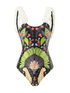One Piece Printed Skirt Conservative Swimwear Two Piece Women Swimsuit Bella Mia