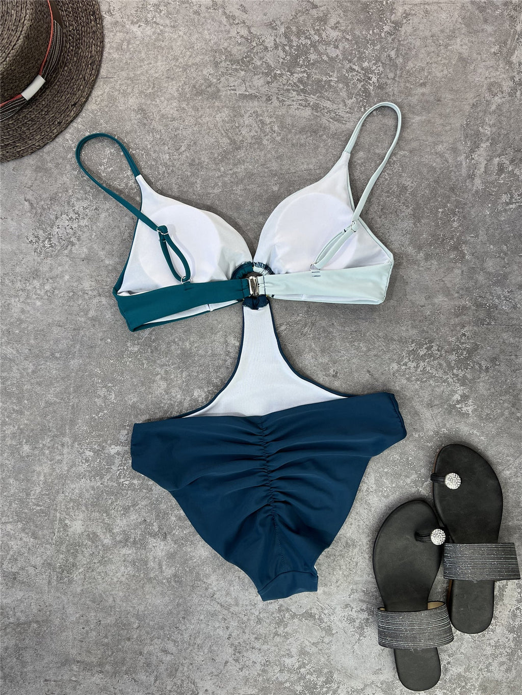 Women Sexy One Piece Swimming Suit Special Multicolor Pants Pleated One Piece Swimsuit Bella Mia