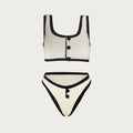 Black White Simple High Grade Split Swimsuit Women Classic Bikini Bella Mia