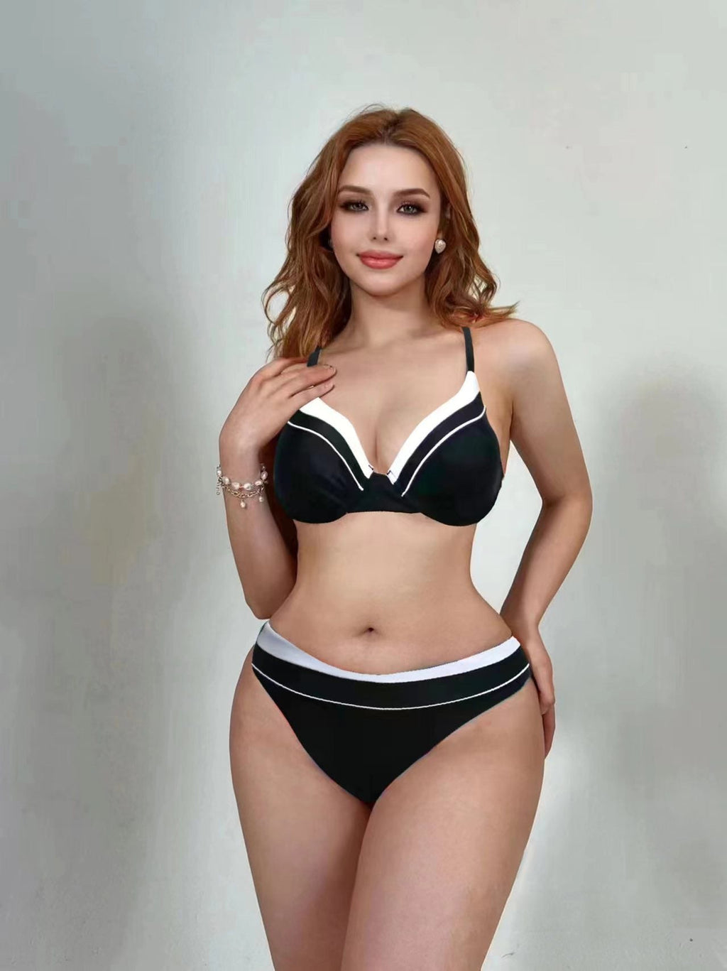 Bikini Steel Bracket Gathered Split Sexy Mesh Three Piece Swimsuit Women Bella Mia
