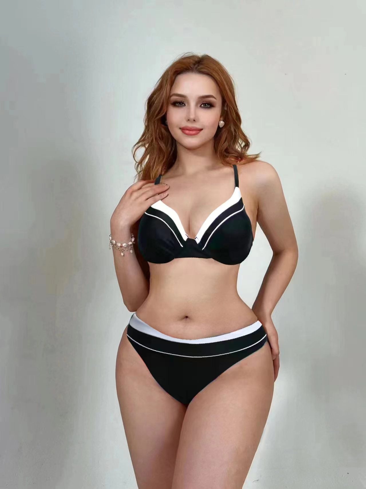 Bikini Steel Bracket Gathered Split Sexy Mesh Three Piece Swimsuit Women Bella Mia