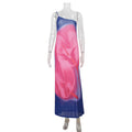 Women Clothing Elegant Diagonal Collar Sling Bare Back Printed Dress Slim Fit Slit Dress Bella Mia