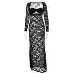 Summer Sexy Dress Lace See Through Long Sleeve Slim Fit Dress Bella Mia