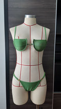 Solid Color Hard Cup Banded Bikini Women with Diamond Sexy Split Swimsuit Bella Mia