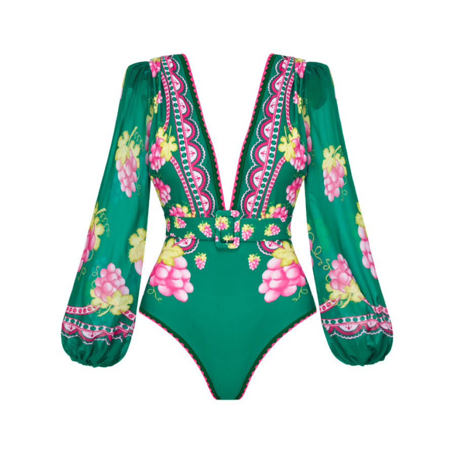 Ruffled One Piece Swimsuit Vacation Women Bella Mia