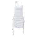 Spring Sexy Backless V Neck Three Dimensional Floral Ribbon Slim Fit Sexy Dress Bella Mia