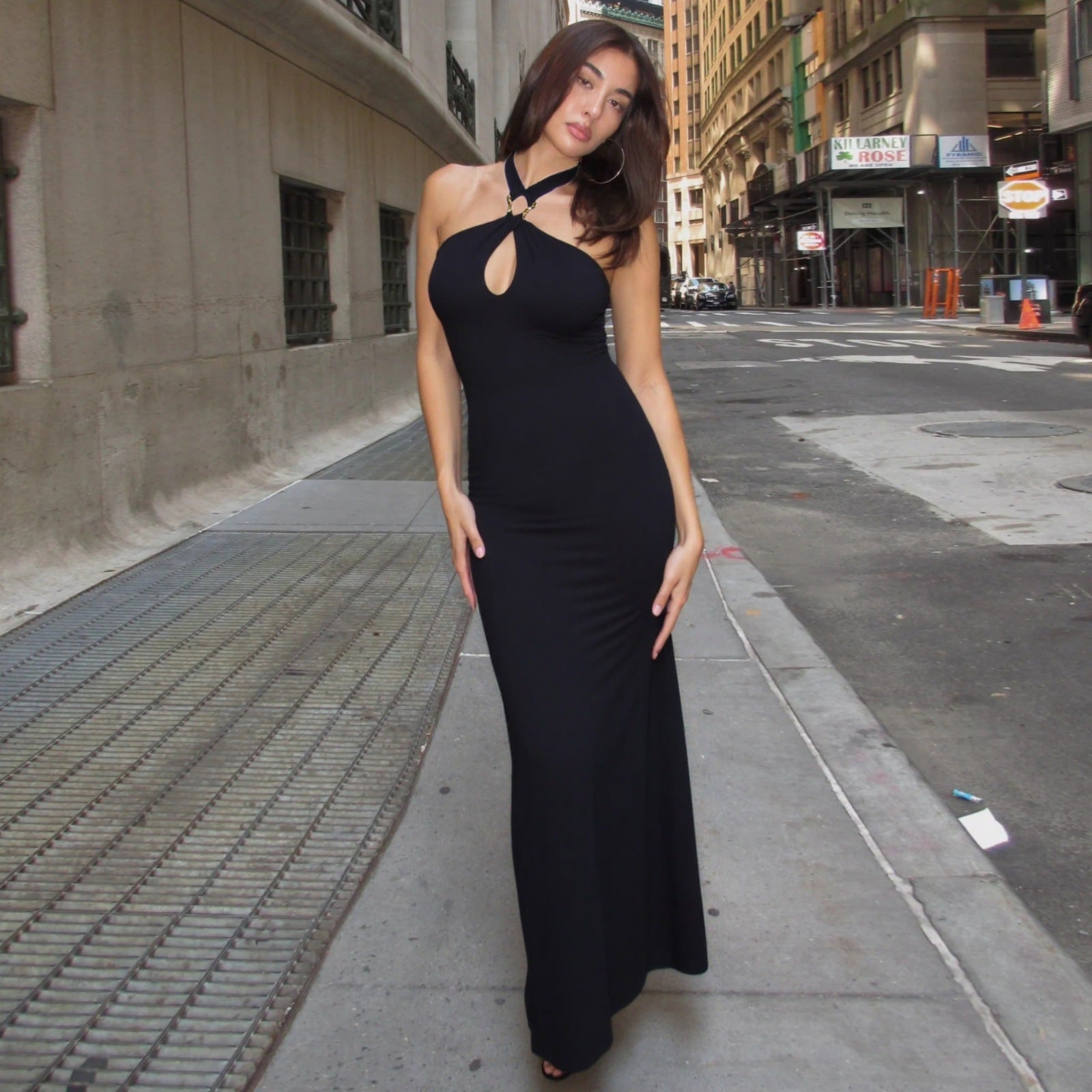 Women Clothing Summer Sexy off Shoulder High Waist Slim Solid Color Sheath Dress Bella Mia