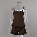 Knitted Modal Vest Top Wooden Ear Shorts Two Piece Soft Pajamas Home Wear