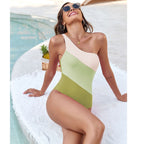 Swimsuit Solid Color Stitching One Piece Swimsuit Women Swimwear Bella Mia
