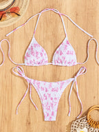 Bikini Printing Smocking Leopard Print Triangle Cup Sexy Split Bikini Swimsuit for Women Bella Mia