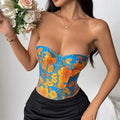 Painting Color Boning Corset Slim Vest Lace up Bra Bella Mia