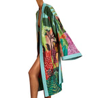 Women Kimono Printed Coat Trench Coat Bella Mia