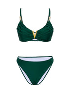 Solid Color Backless Sexy Split Swimsuit Women Bikini Woven Bella Mia