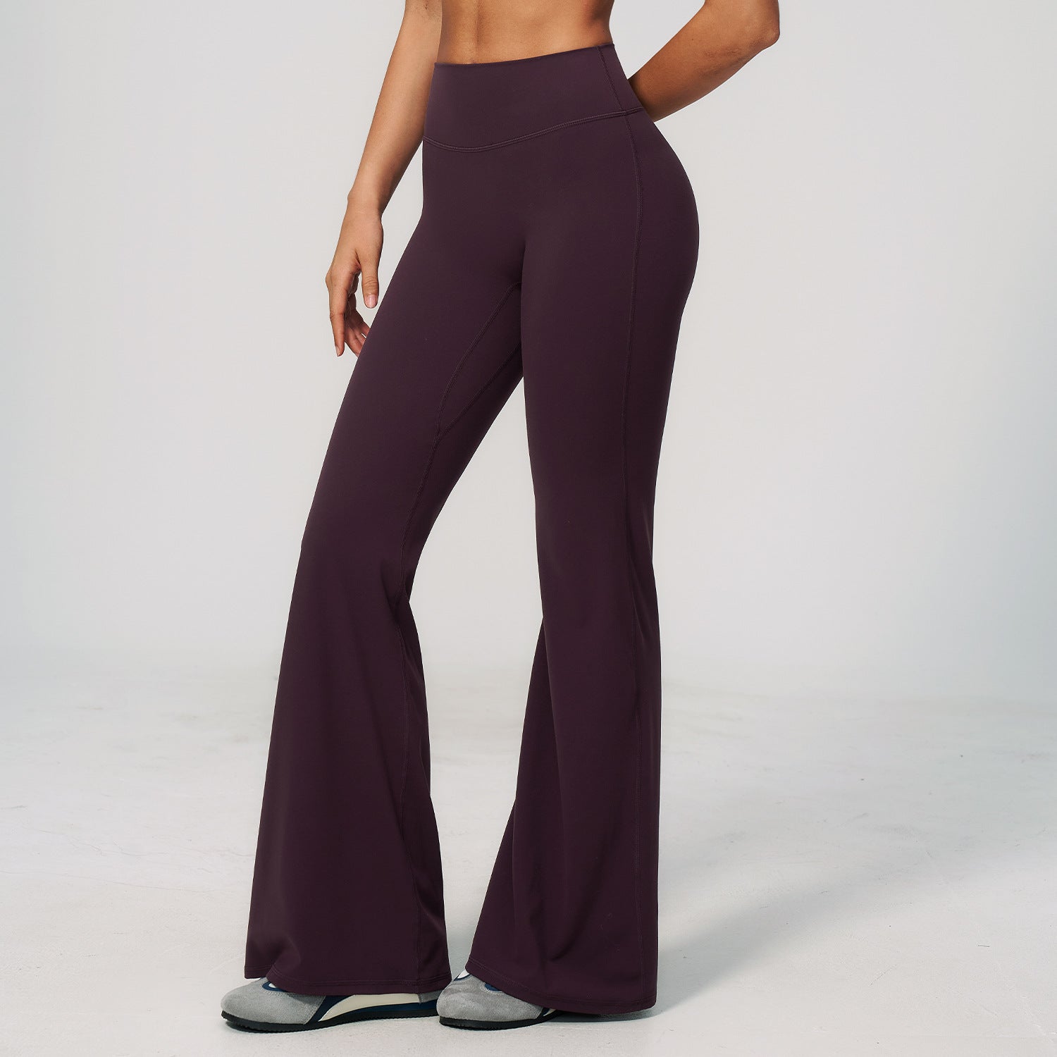 Summer Brushed Yoga Trousers High Waist Shaping Outdoor Running Sports Fitness Bell Bottom Pants Women