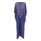 Blue Embroidered Vacation Robe Loose Seaside Beach Dress Sun Protection Clothing Bikini Swimsuit Blouse Bella Mia