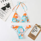 Women Split Sexy Digital Printing Lace up Bikini Swimsuit Swimwear Beach Swimwear Bella Mia