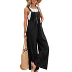 Women Clothing Popular Solid Color Casual Suspender Trousers Bella Mia