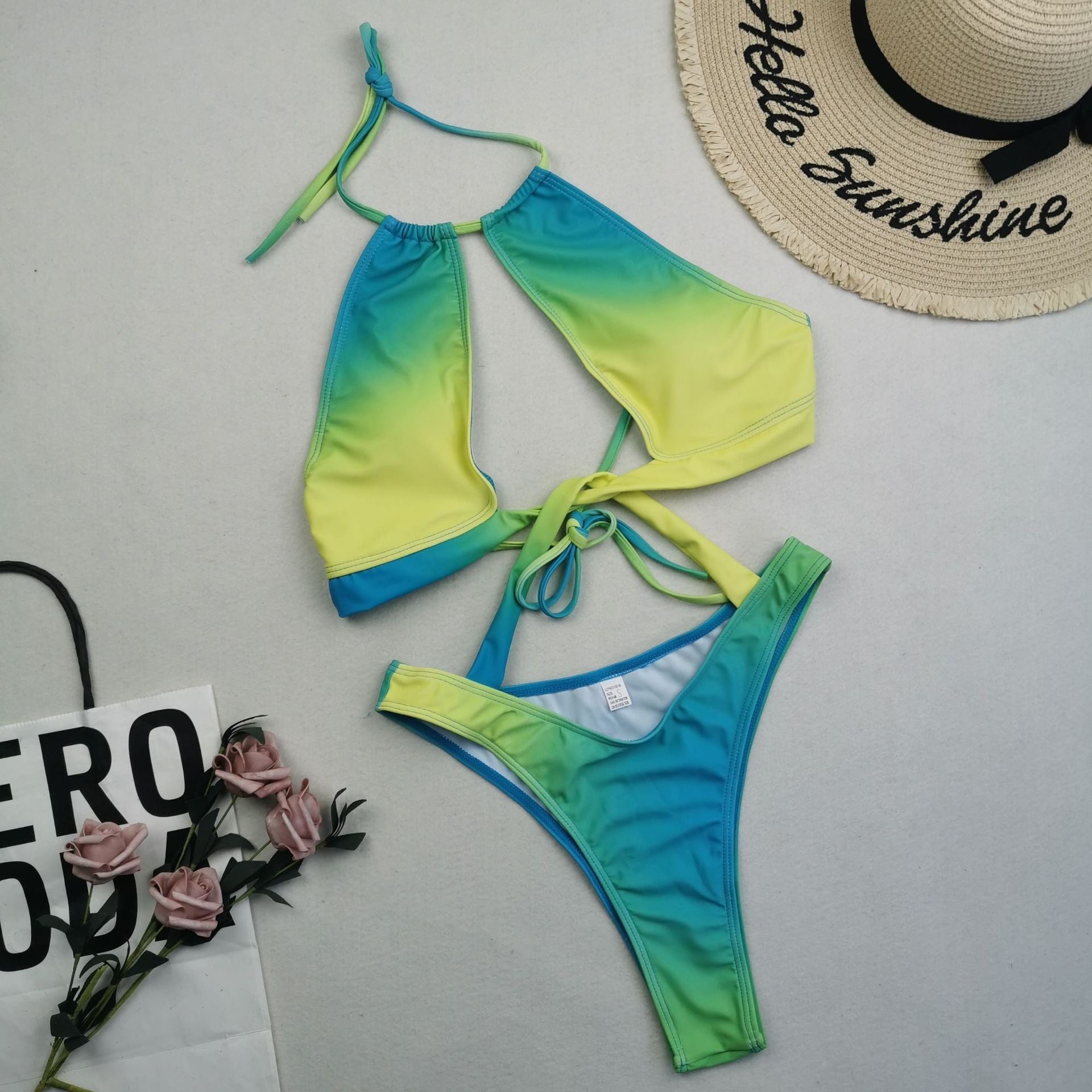 Women One-Piece Swimsuit Sexy plus-Sized New Bikini Gradient Printing Swimsuit Bella Mia
