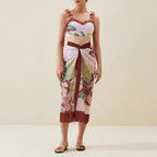 Three Piece Set Swimsuit Customized Printed Steel Bracket Push up Petals Gauze Skirt Swimsuit Women Bella Mia