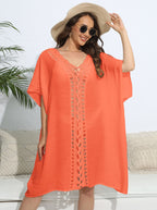 Women Blouse Women Clothing Crochet Stitching Loose Dress Beach Bikini Cover up Bella Mia